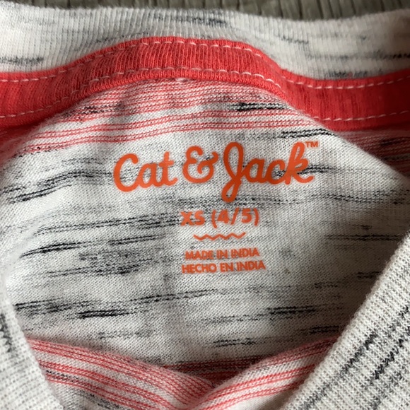 Boys Cat & Jack Striped Short Sleeve Shirt - Picture 2 of 4